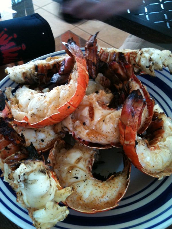 grilled lobster tails in butter
